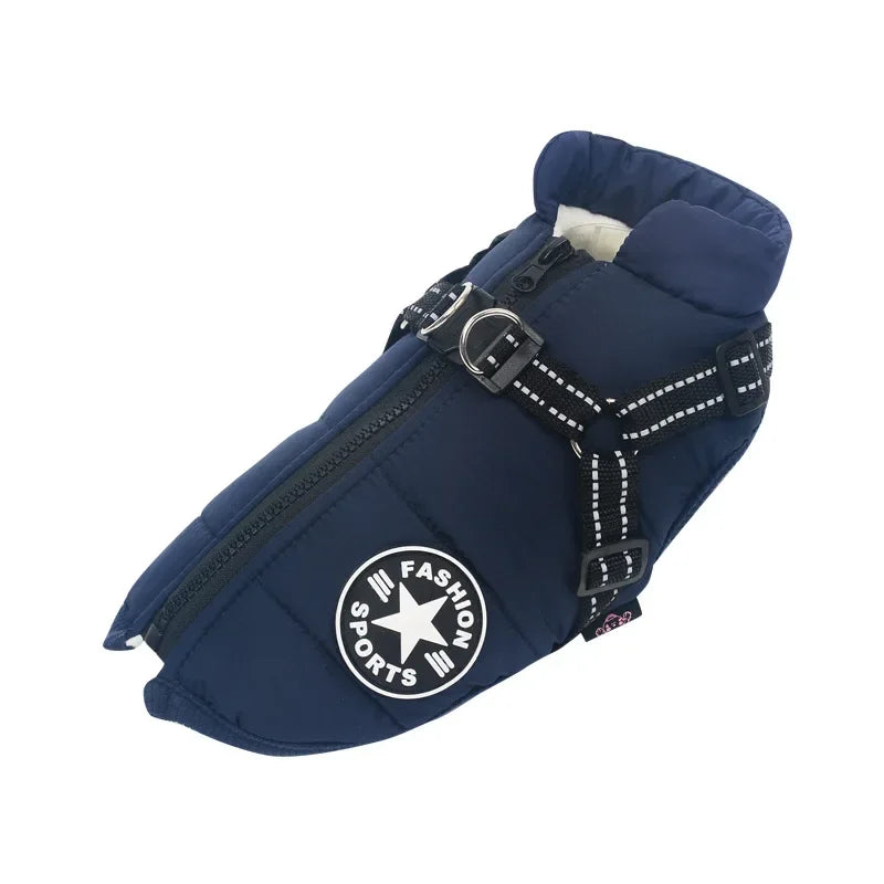 Pet Dog Jacket with Harness Winter Warm Dog Clothes Waterproof