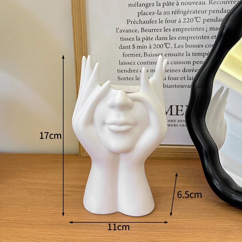 White Vinyl Face Vase
