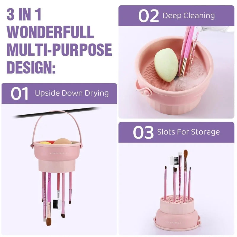 Makeup Brush Cleaner Mat 3 in 1 Silicone