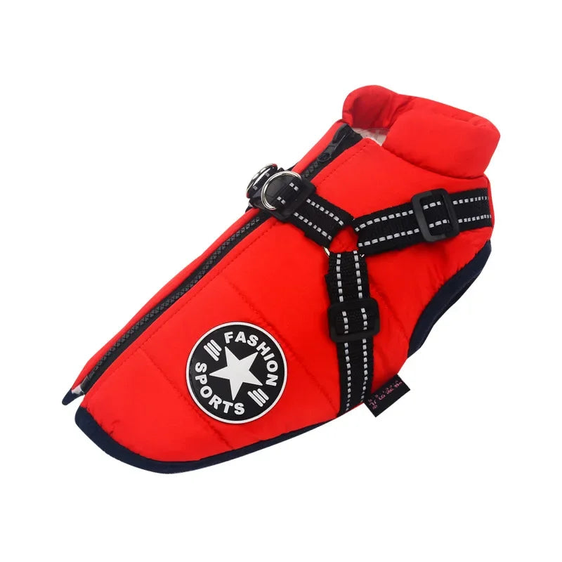 Pet Dog Jacket with Harness Winter Warm Dog Clothes Waterproof
