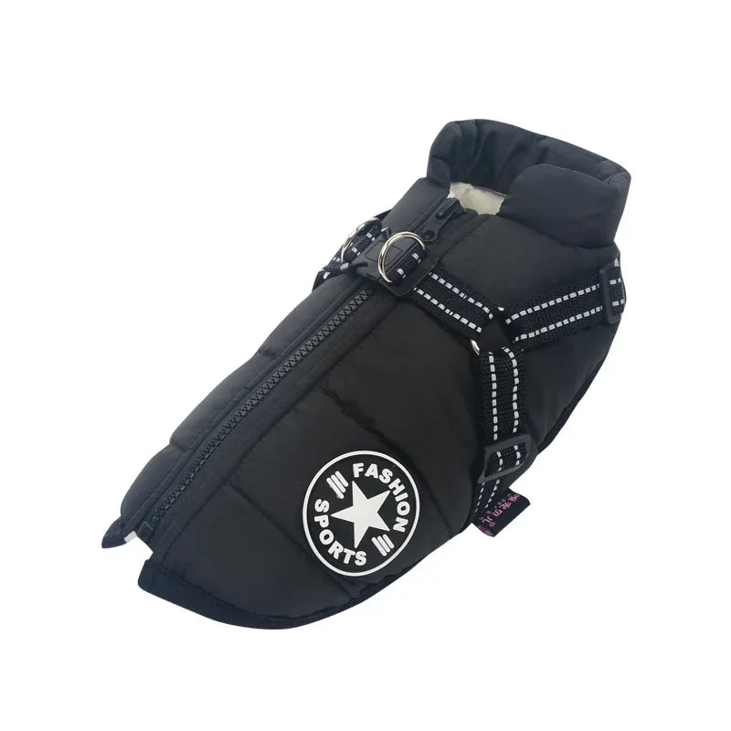 Pet Dog Jacket with Harness Winter Warm Dog Clothes Waterproof