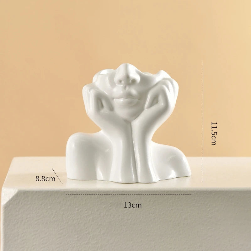 White Vinyl Face Vase