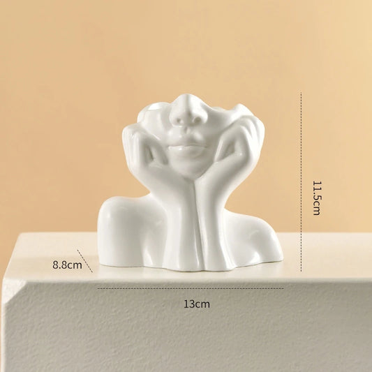 White Vinyl Face Vase 